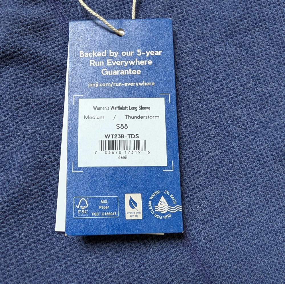 Janji Waffleloft Long Sleeve Crew Neck Top - NWT - Medium - Picture 3 of 4